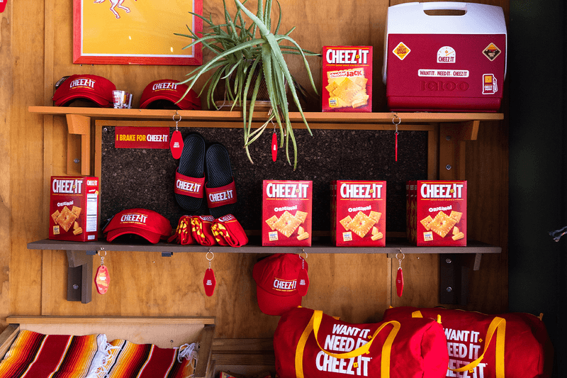 Cheez-It Stop Joshua Tree gas station merchandise pump Hot & Spicy to Bacon & Cheddar Duoz