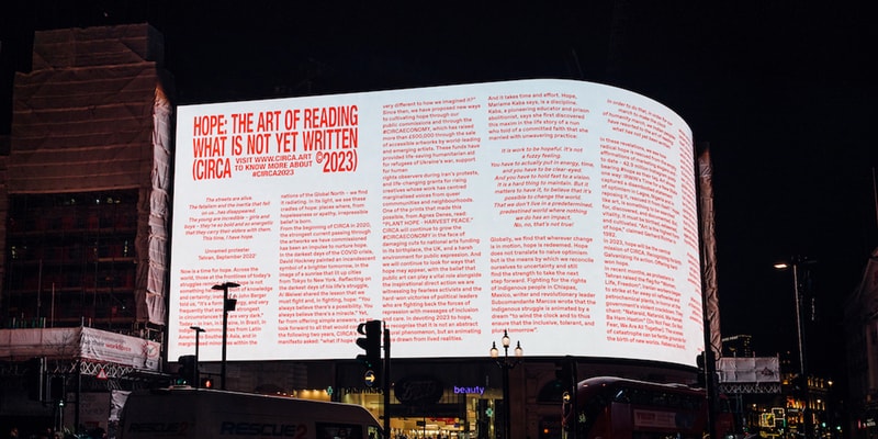 CIRCA PRIZE 2023 London Piccadilly Lights Art Hope - Vimarsana News