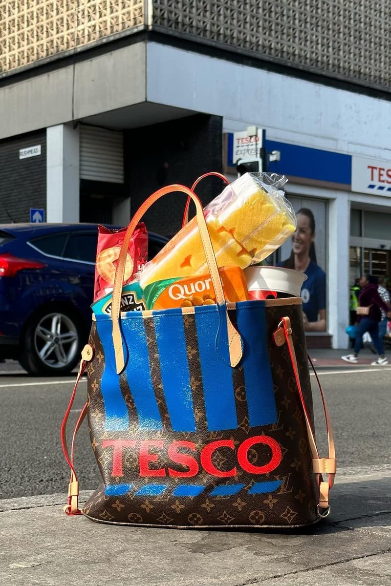 Corbin Shaw Louis Vuitton Tesco Custom Tote Bag Art Piece London Bethnal Green Death, Taxes and Supermarkets