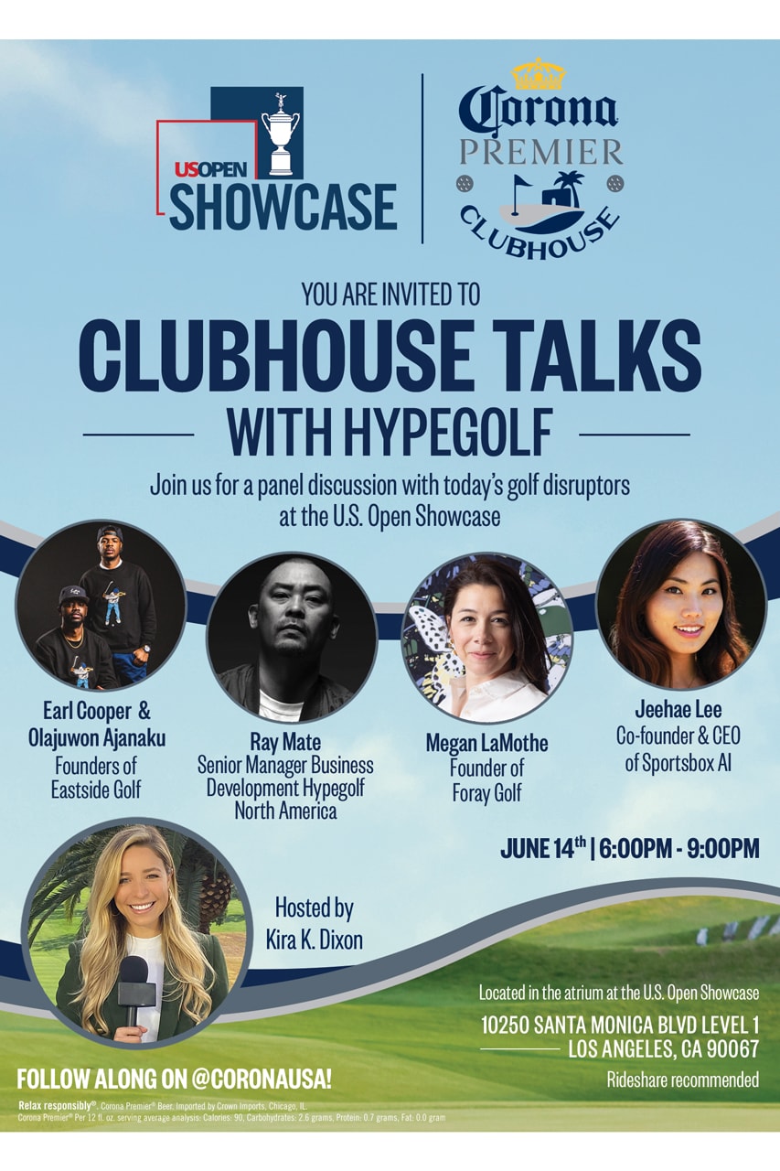 Corona Premier U.S. Open Championship Golf Hypegolf Invitational Clubhouse Westfield Century City Plaza Los Angeles Country Club Beer Panel Discussion