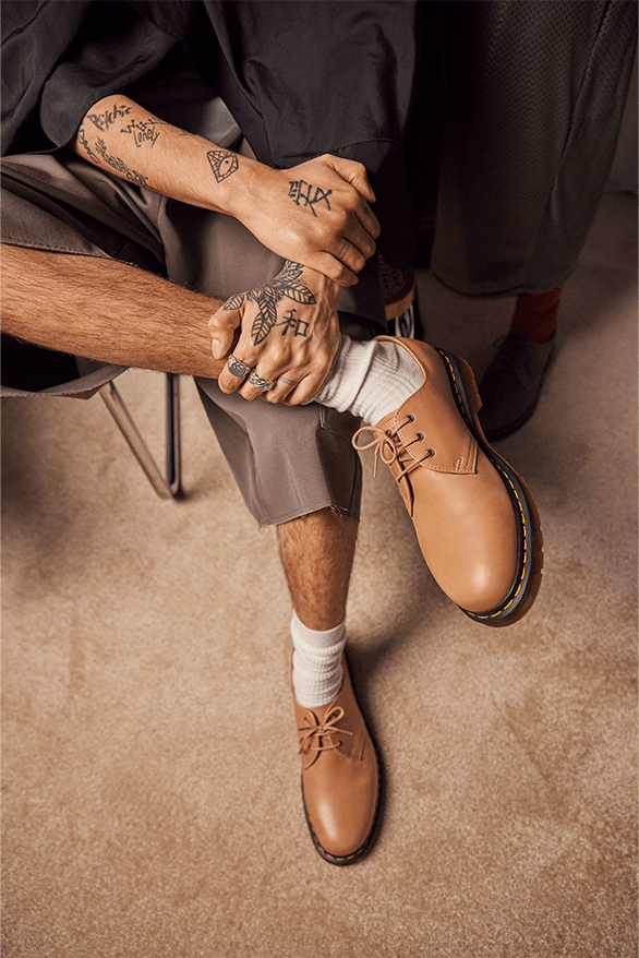 Deyaz Dr Martens Summer 2023 Campaign London uk musician 1461 Adrian Glastonbury footwear