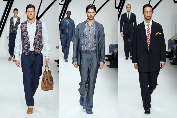 Giorgio Armani SS24 Revisits Its First Menswear Show From 1975