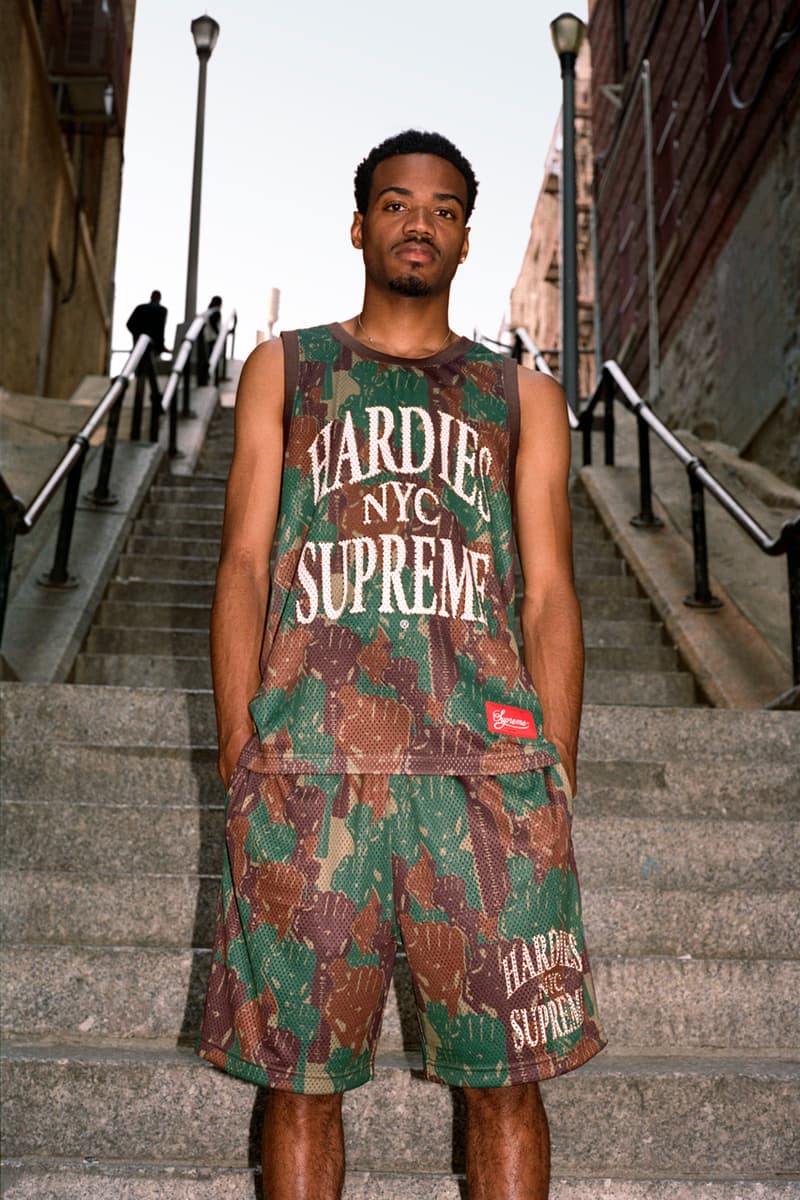 hardies hardware supreme spring 2023 collaboration tyshawn jones skateboarding jersey shorts t shirt official release date info photos price store list buying guide