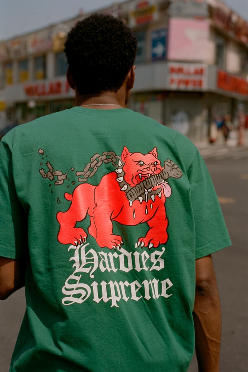 hardies hardware supreme spring 2023 collaboration tyshawn jones skateboarding jersey shorts t shirt official release date info photos price store list buying guide