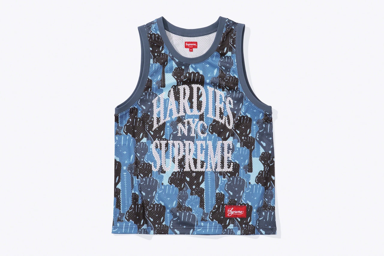 hardies hardware supreme spring 2023 collaboration tyshawn jones skateboarding jersey shorts t shirt official release date info photos price store list buying guide