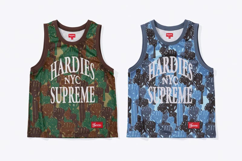 hardies hardware supreme spring 2023 collaboration tyshawn jones skateboarding jersey shorts t shirt official release date info photos price store list buying guide