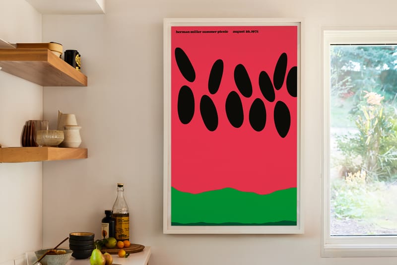 Herman Miller Slices Up a Sweet Reissue of Its Famous 'Watermelon Picnic Poster'