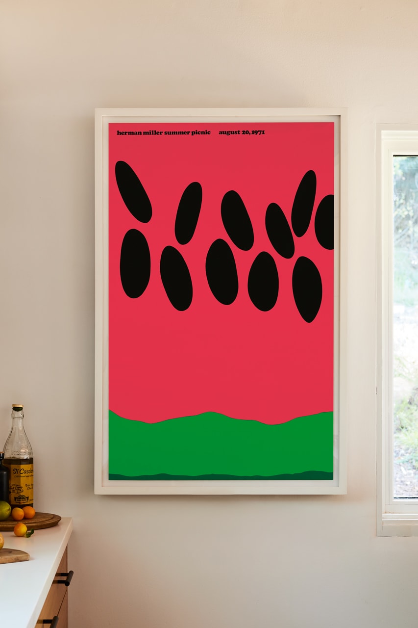 herman miller steve frykholm employee watermelon picnic poster reissue re release official date info photos price store list buying guide