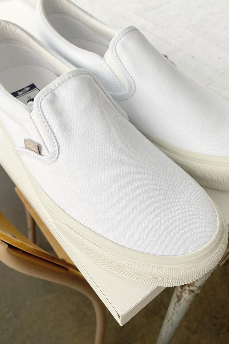 white vans slip ons