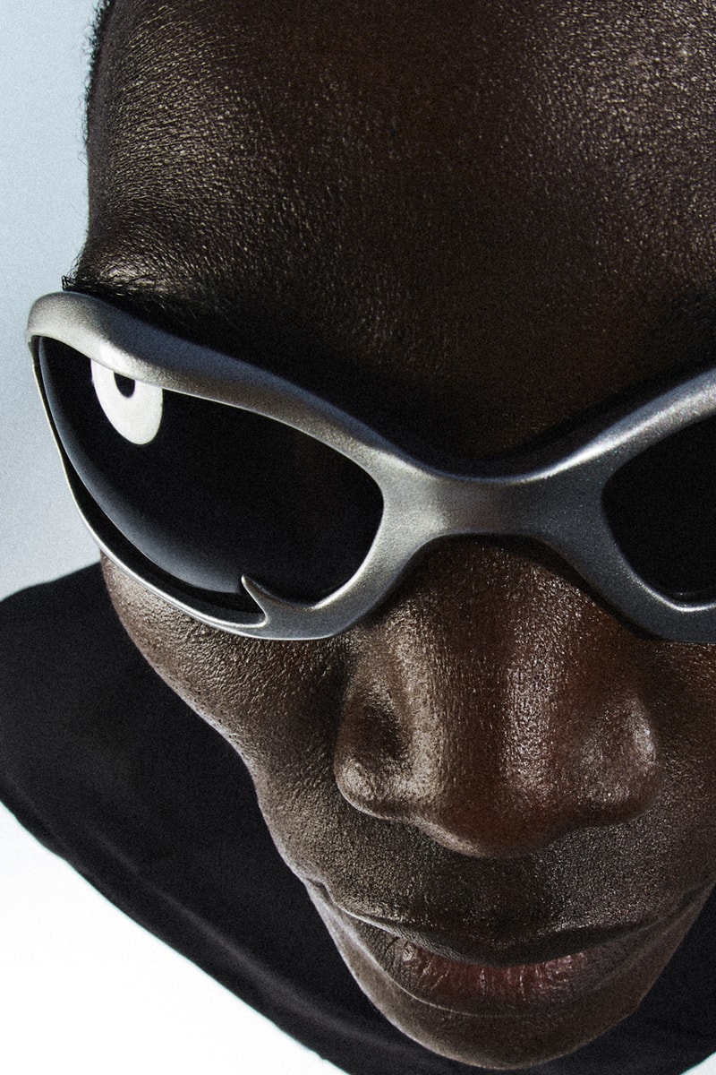 JORDANLUCA XP1 Silver Black Sunglasses Sporty Futuristic Cat Eye Drop London Brand Luca Marchetto Jordan Bowen