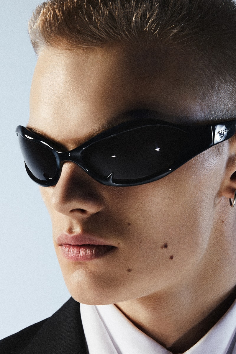 JORDANLUCA XP1 Silver Black Sunglasses Sporty Futuristic Cat Eye Drop London Brand Luca Marchetto Jordan Bowen