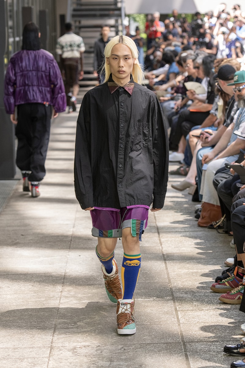 Kolor Hits the Slopes in a Juxtaposed SS24 Collection Paris Fashion Week PFW spring summer 2024 ski slopes junichi abe japanese brand 