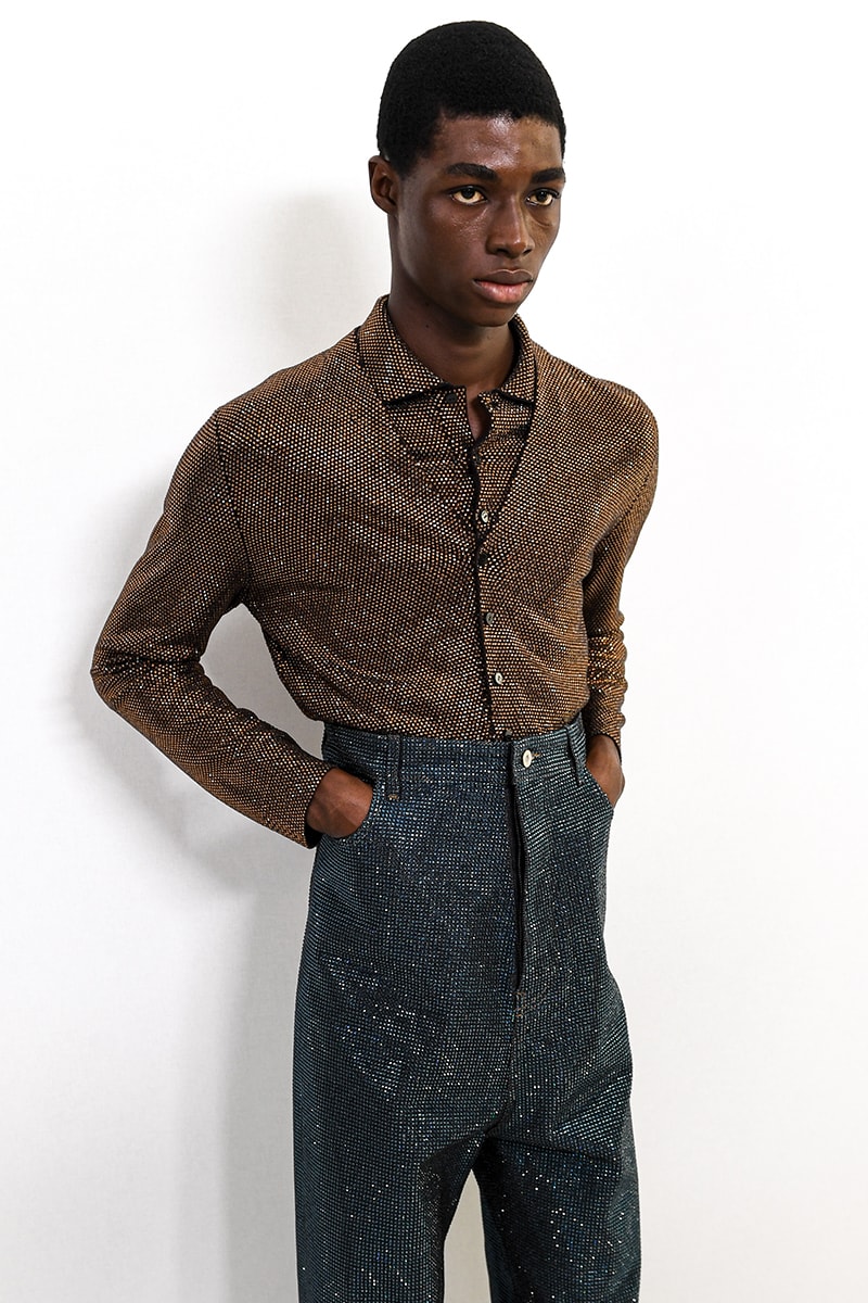 Loewe SS24 Dazzles With Glitter jonathan anderson jw anderson glitter boys glamour glam runway catwalk paris fashion week spring/summer 2024 pfw