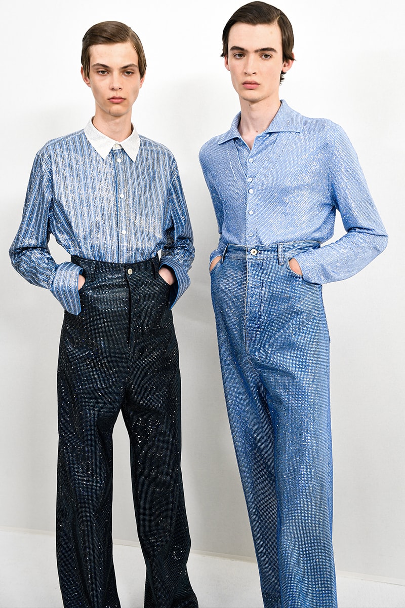 Loewe SS24 Dazzles With Glitter jonathan anderson jw anderson glitter boys glamour glam runway catwalk paris fashion week spring/summer 2024 pfw