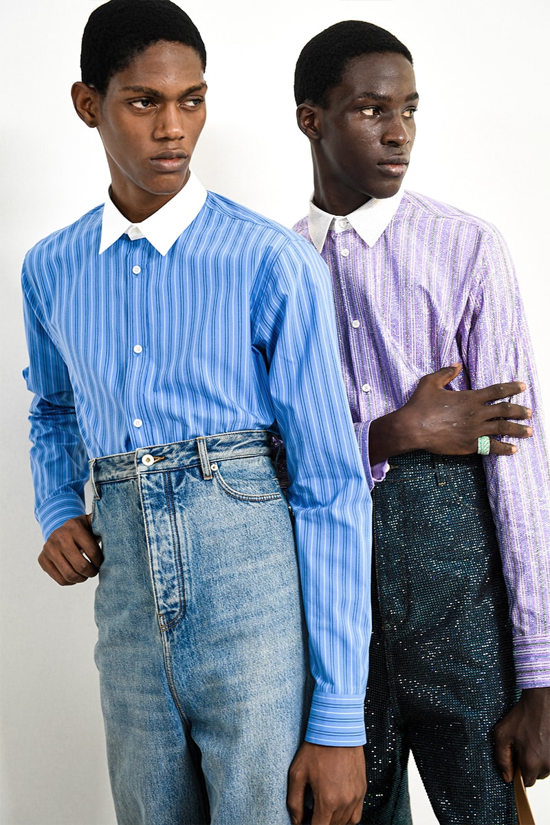 Loewe SS24 Dazzles With Glitter jonathan anderson jw anderson glitter boys glamour glam runway catwalk paris fashion week spring/summer 2024 pfw