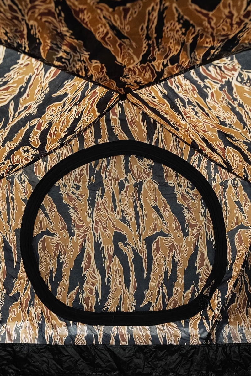 Maharishi Heimplanet Tent Outdoors Camping Tigerstripe UK London Hardy Blechman Greenery Fashion Streetwear Clothing