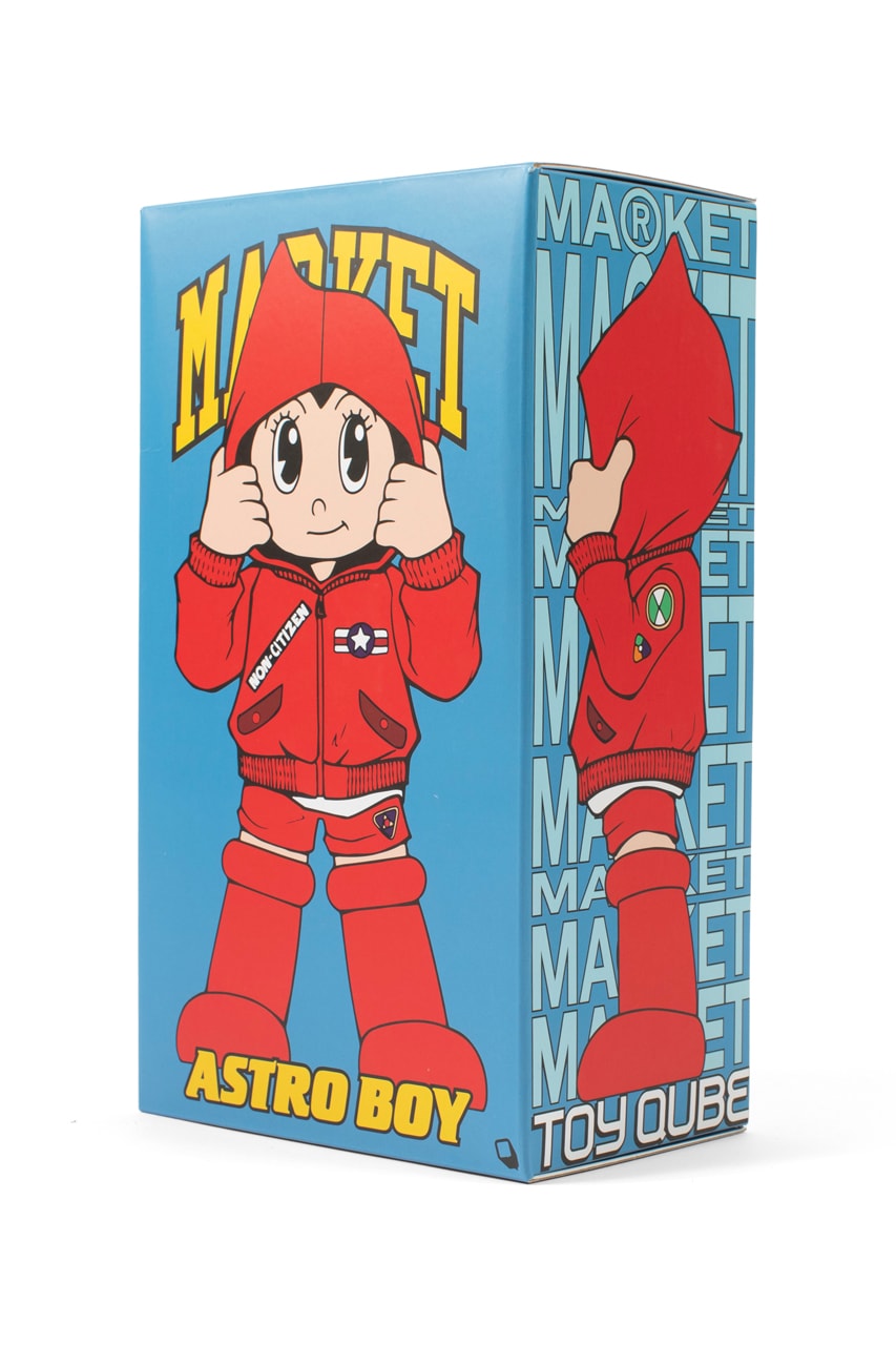 market and toyqubes timeless smiley astro boy collab collaboration collectible mschf big red boots hoodie anime motif nostalgic collections