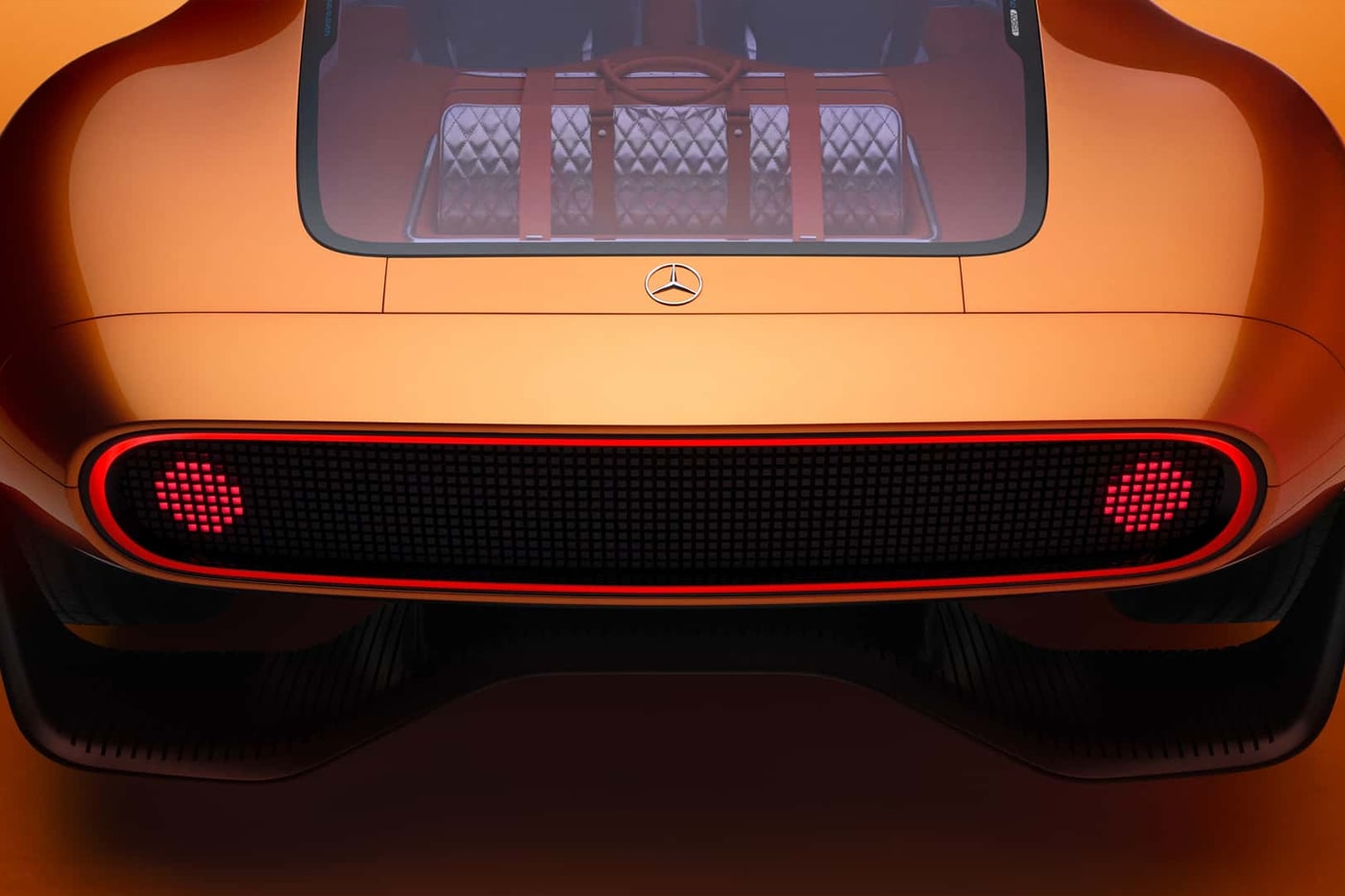 Mercedes Benz Vision One Eleven 111 Concept Gullwing Doors axial motors 1970s remake 