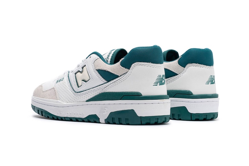 New Balance 550 Arrives in a New "White/Green" Iteration BB550STA aime leon dore suede leather basketball low top shoes