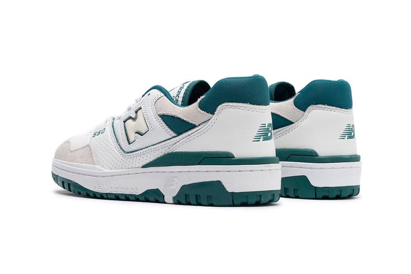 New Balance 550 Arrives in a New "White/Green" Iteration BB550STA aime leon dore suede leather basketball low top shoes