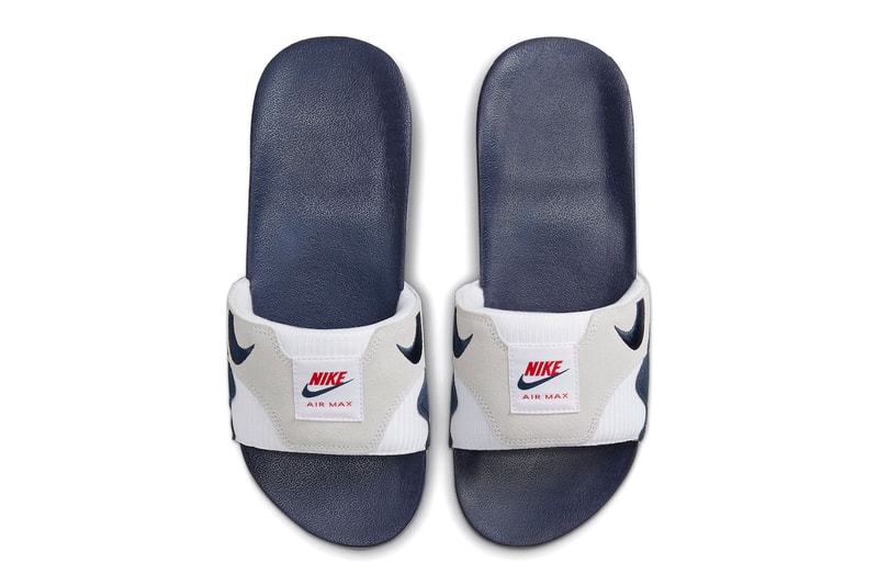Nike Air Max 1 Slide Obsidian Red White Blue Off White Summer Sliders Nike Calm Slides Sneakers Footwear Shoes Trainers Fashion