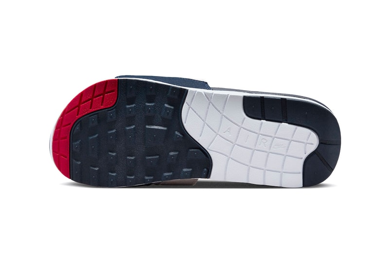 Nike Air Max 1 Slide Obsidian Red White Blue Off White Summer Sliders Nike Calm Slides Sneakers Footwear Shoes Trainers Fashion