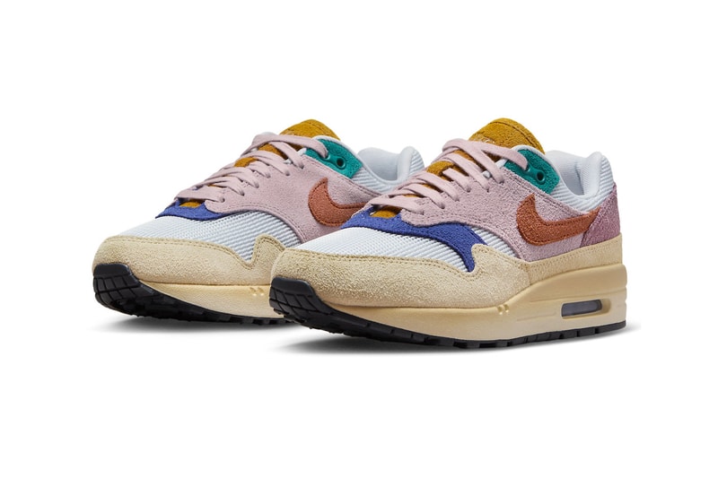 Nike air max 1 tan lines fall 2023 grain sunrise royal blue womens multi release info date price