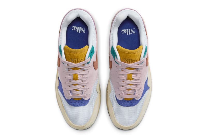 Nike air max 1 tan lines fall 2023 grain sunrise royal blue womens multi release info date price