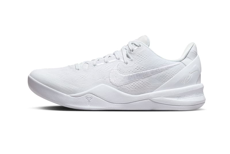 First Look At The Nike Kobe 8 Protro Triple White halo system 2011 2012 season release info date price Nike Kobe 8 Protro Triple White FJ9364-100 Release Date