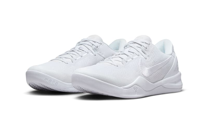 First Look At The Nike Kobe 8 Protro Triple White halo system 2011 2012 season release info date price Nike Kobe 8 Protro Triple White FJ9364-100 Release Date