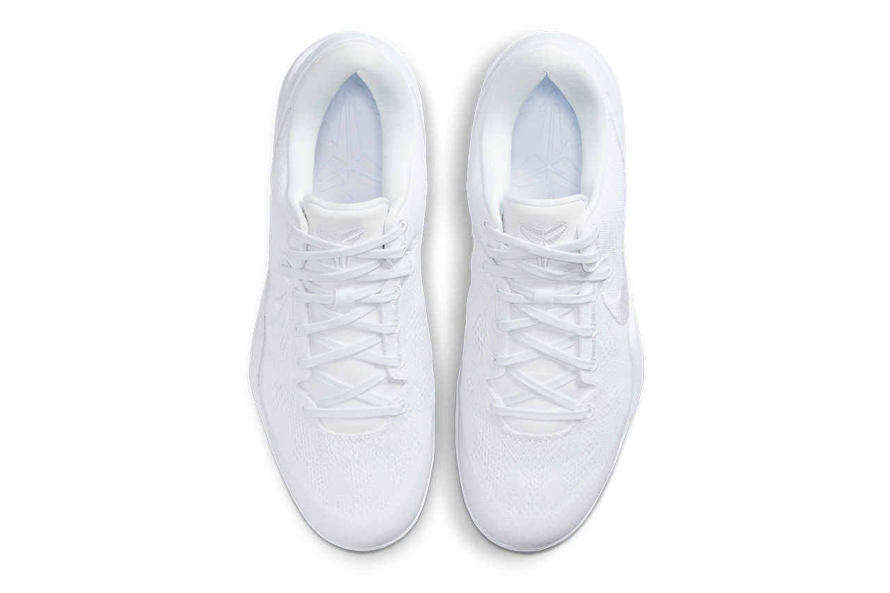 First Look At The Nike Kobe 8 Protro Triple White halo system 2011 2012 season release info date price Nike Kobe 8 Protro Triple White FJ9364-100 Release Date