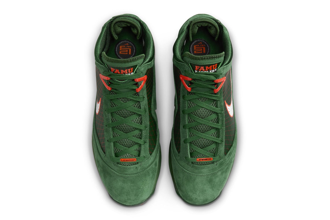 Nike Lebron 7 Florida AM gorge green team orange white DX8554 300 release info date price 200 USD FAMU 