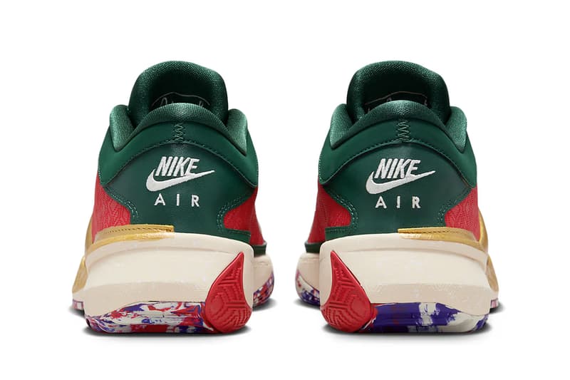 First Look at the Nike Zoom Freak 5 "Gym Red/Metallic Gold" DZ2944-600 nba basketball shoe Giannis Antetokounmpo greek freak milwaukee bucks playoffs 