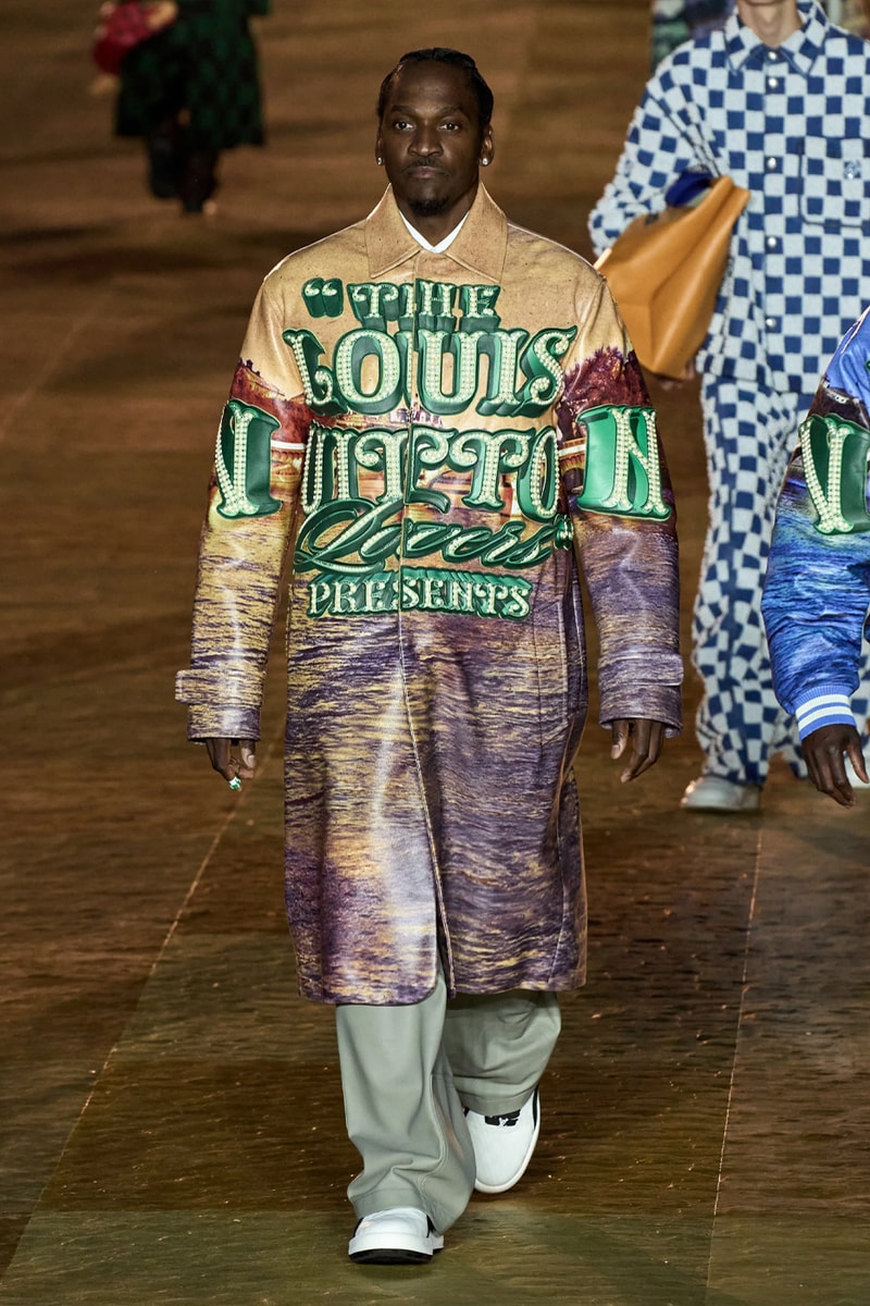 Pharrell's SS24 Louis Vuitton Debut Was Nothing Short of a Spectacle Paris fashion week pont neuf jay z beyonce rihanna asap rocky asap ferg pusha t verdy pharrell williams maluma jbalvin lewis hamilton fenty