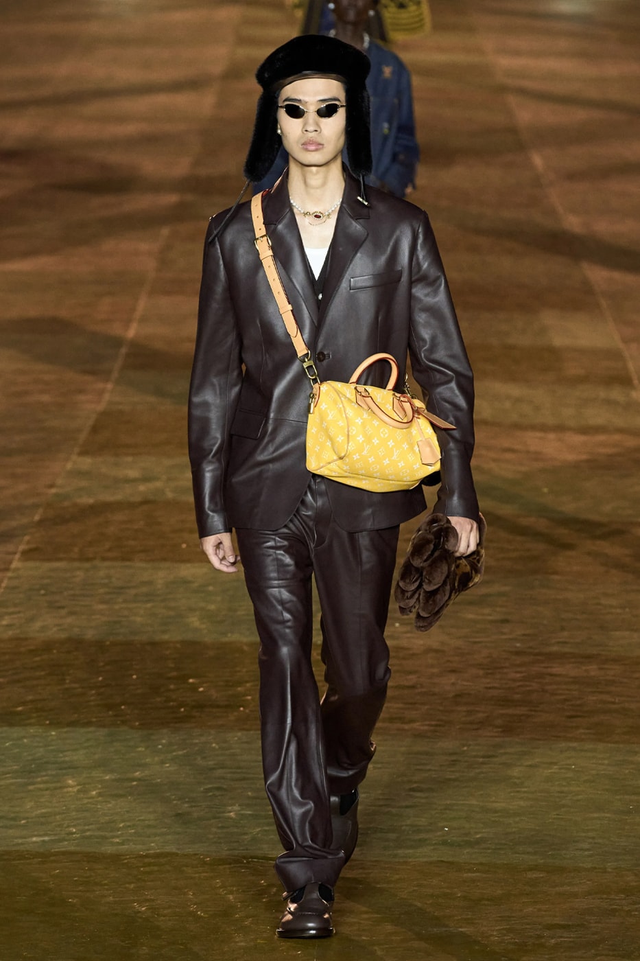 Louis Vuitton Brown Leather Miss France Trunk Monogram Jacket S - ShopStyle