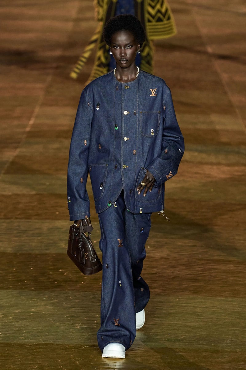 Pharrell's SS24 Louis Vuitton Debut Was Nothing Short of a Spectacle Paris fashion week pont neuf jay z beyonce rihanna asap rocky asap ferg pusha t verdy pharrell williams maluma jbalvin lewis hamilton fenty