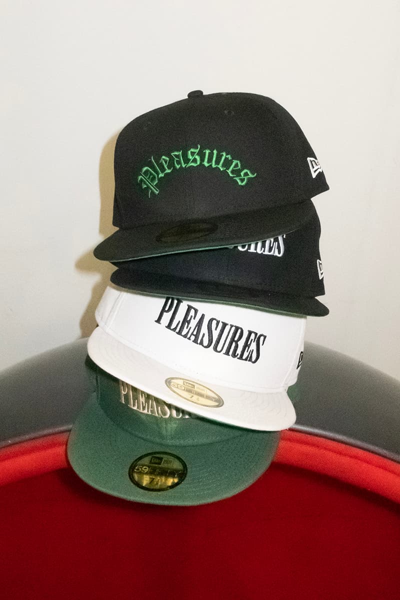 PLEASURES Summer 2023 Collection Release Info Date Buy Price Lookbook New Era N*E*R*D The Faint Pabst Blue Ribbon DJ Topgun Kenny Hoopla Zellerfeld Ghost World Rolling Stone Gel Jesse Draxler Geese Puma