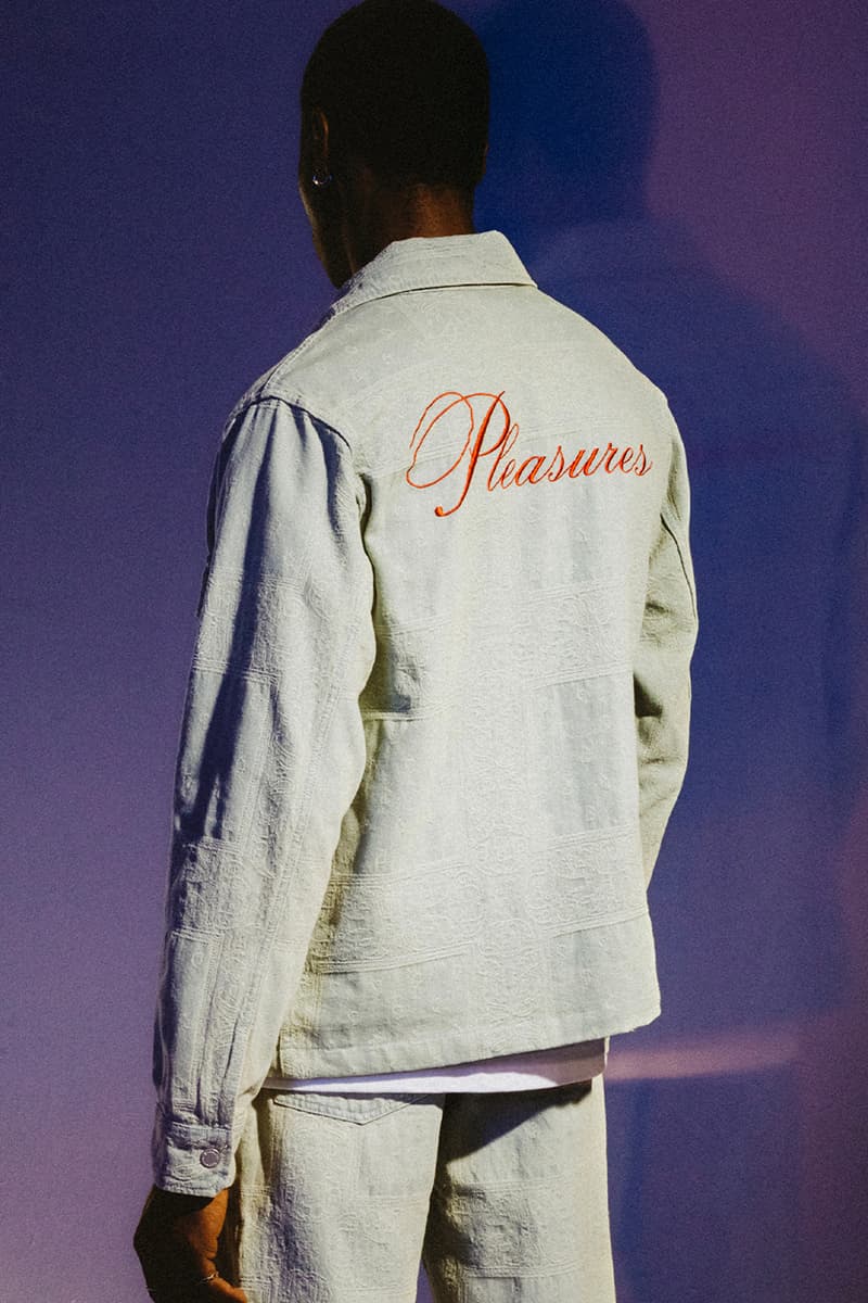 PLEASURES Summer 2023 Collection Release Info Date Buy Price Lookbook New Era N*E*R*D The Faint Pabst Blue Ribbon DJ Topgun Kenny Hoopla Zellerfeld Ghost World Rolling Stone Gel Jesse Draxler Geese Puma