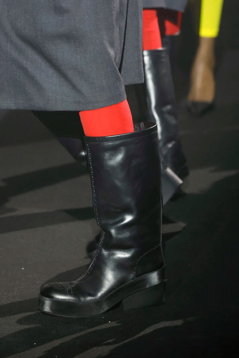 Мужские ботинки броги Raf Simons на блочном каблуке Информация о релизе Черный Подиум Весна-Лето 2023 Printworks 