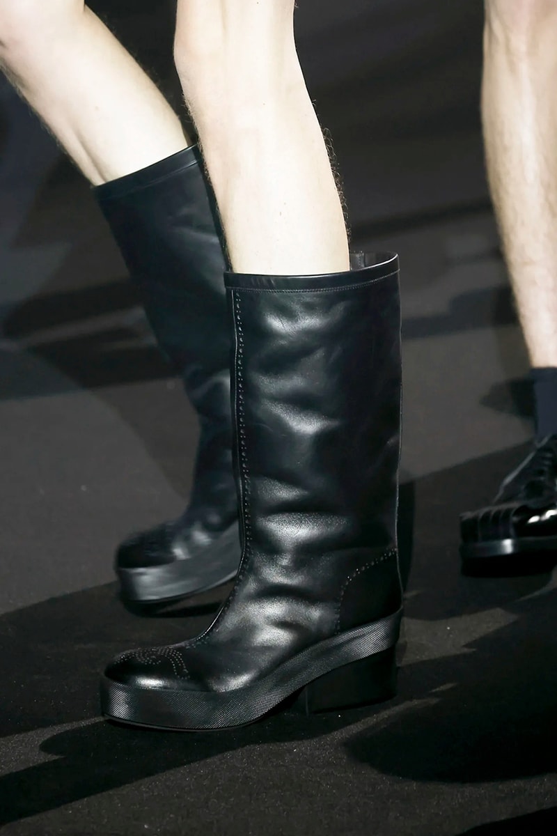 Raf Simons Men's Brogues Boots With Block Heel Release Information Black Runway Spring Summer 2023 Printworks 