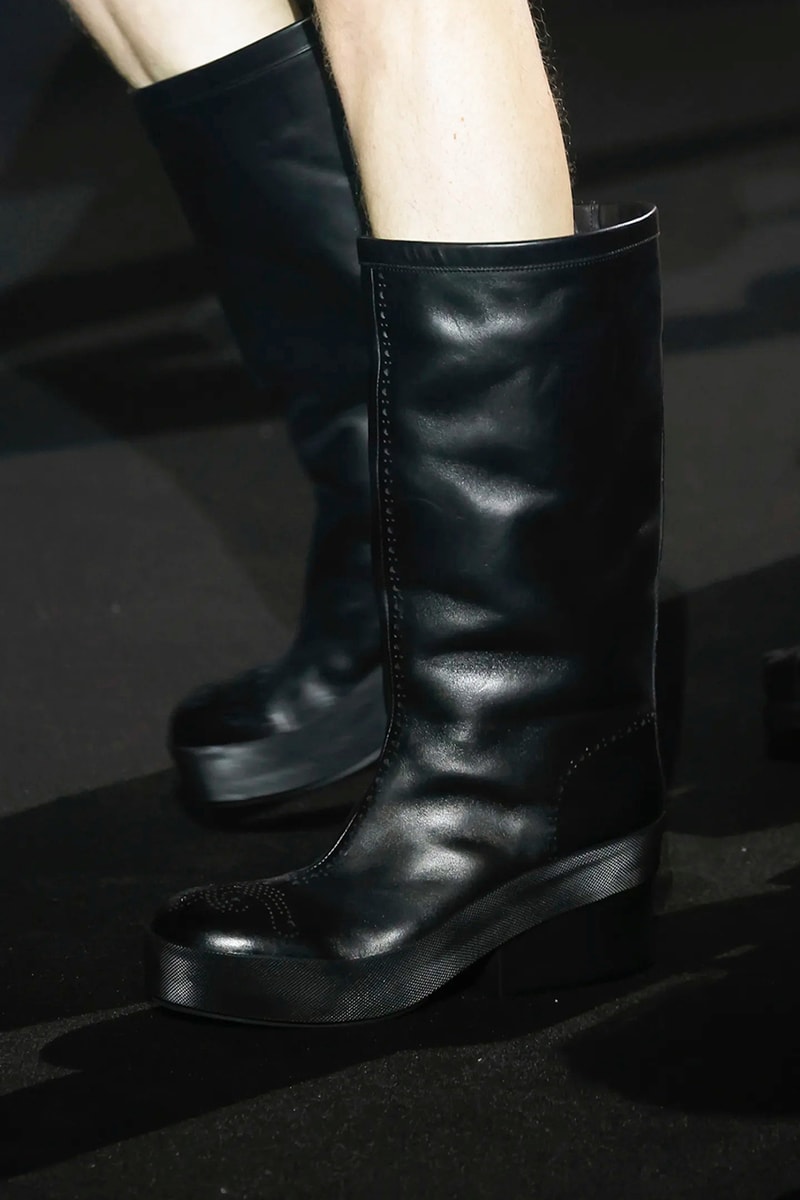 Raf Simons Men's Brogues Boots With Block Heel Release Information Black Runway Spring Summer 2023 Printworks 