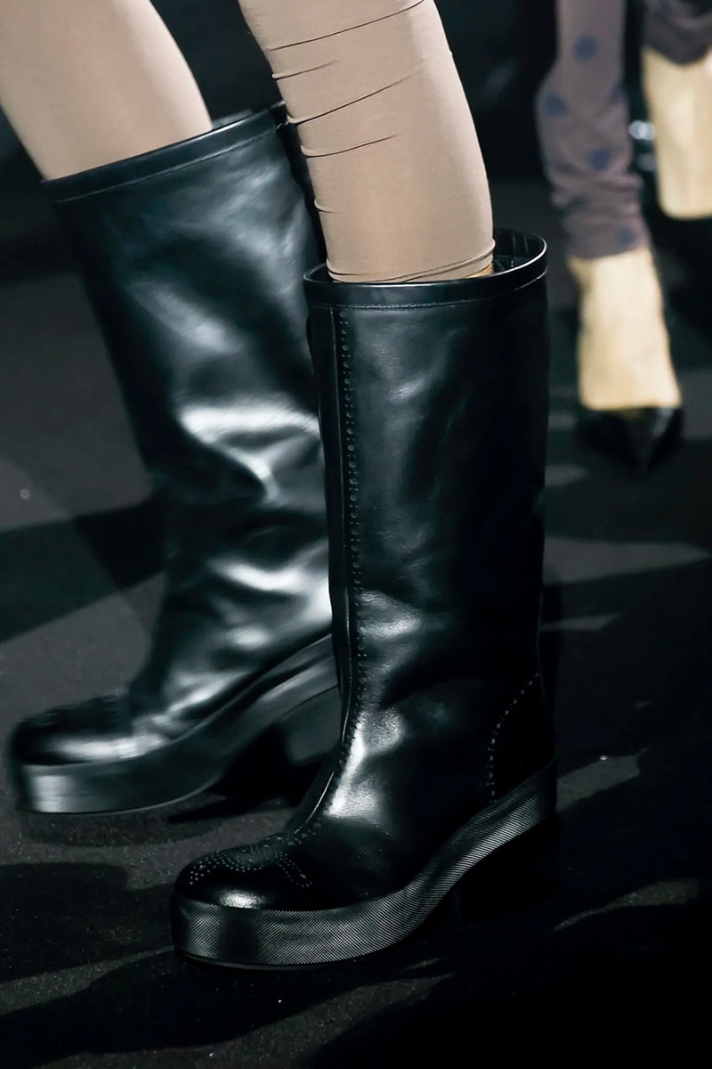 Raf Simons Men's Brogues Boots With Block Heel Release Information Black Runway Spring Summer 2023 Printworks 