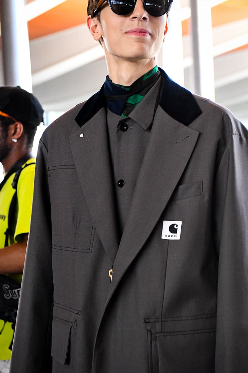 Carhartt WIP Collaborations Adorn sacai SS24 chitose abe carharrt streetstyle collaboration teyana taylor pleats mismatch technical hybridization japanese brand paris fashion week spring summer 2024