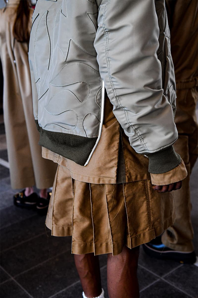 Carhartt WIP Collaborations Adorn sacai SS24 chitose abe carharrt streetstyle collaboration teyana taylor pleats mismatch technical hybridization japanese brand paris fashion week spring summer 2024