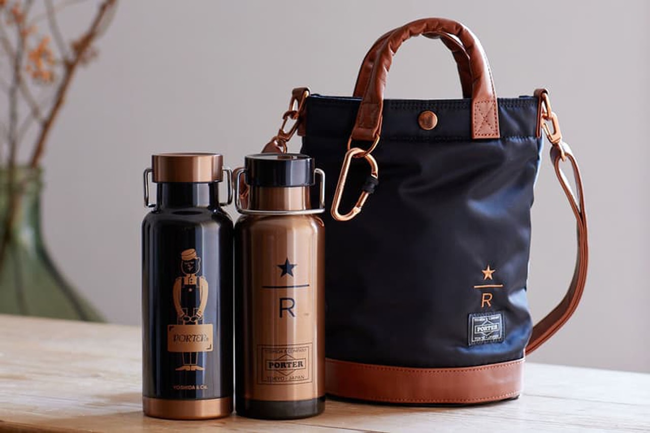 starbucks first collaboration porter yoshida bags luggage coffee stainless steel bottles