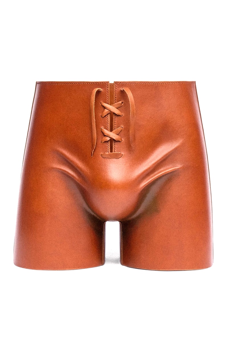 Thomas Finney Studio Condom Card Holder Male Bust Bag Snapback Crown Hat Shorts Leather Brown Hand Moulded 
