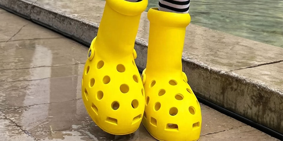 TOMM¥ €A$H Debuts MSCHF's Big Yellow Boots Crocs Collab at Paris Fashion Week