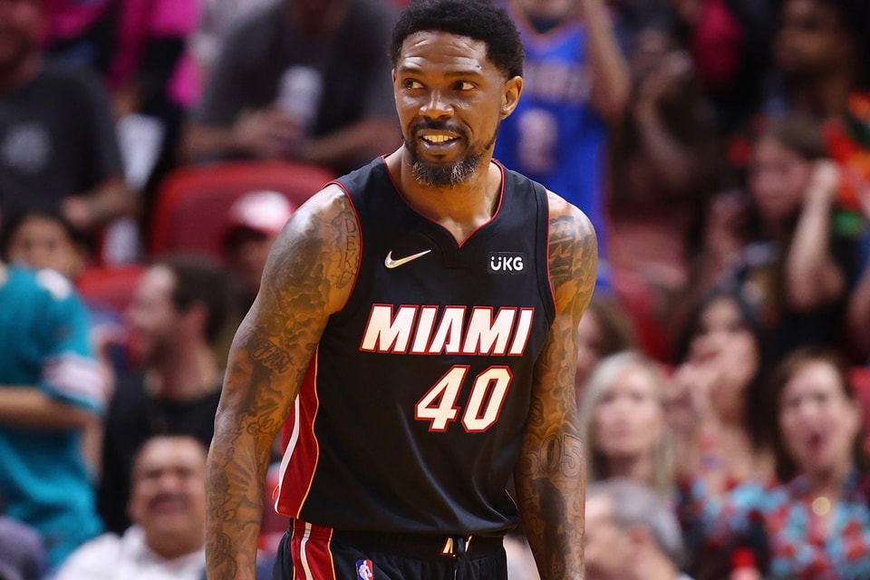 Udonis Haslem of the Miami Heat looks on during the game on April