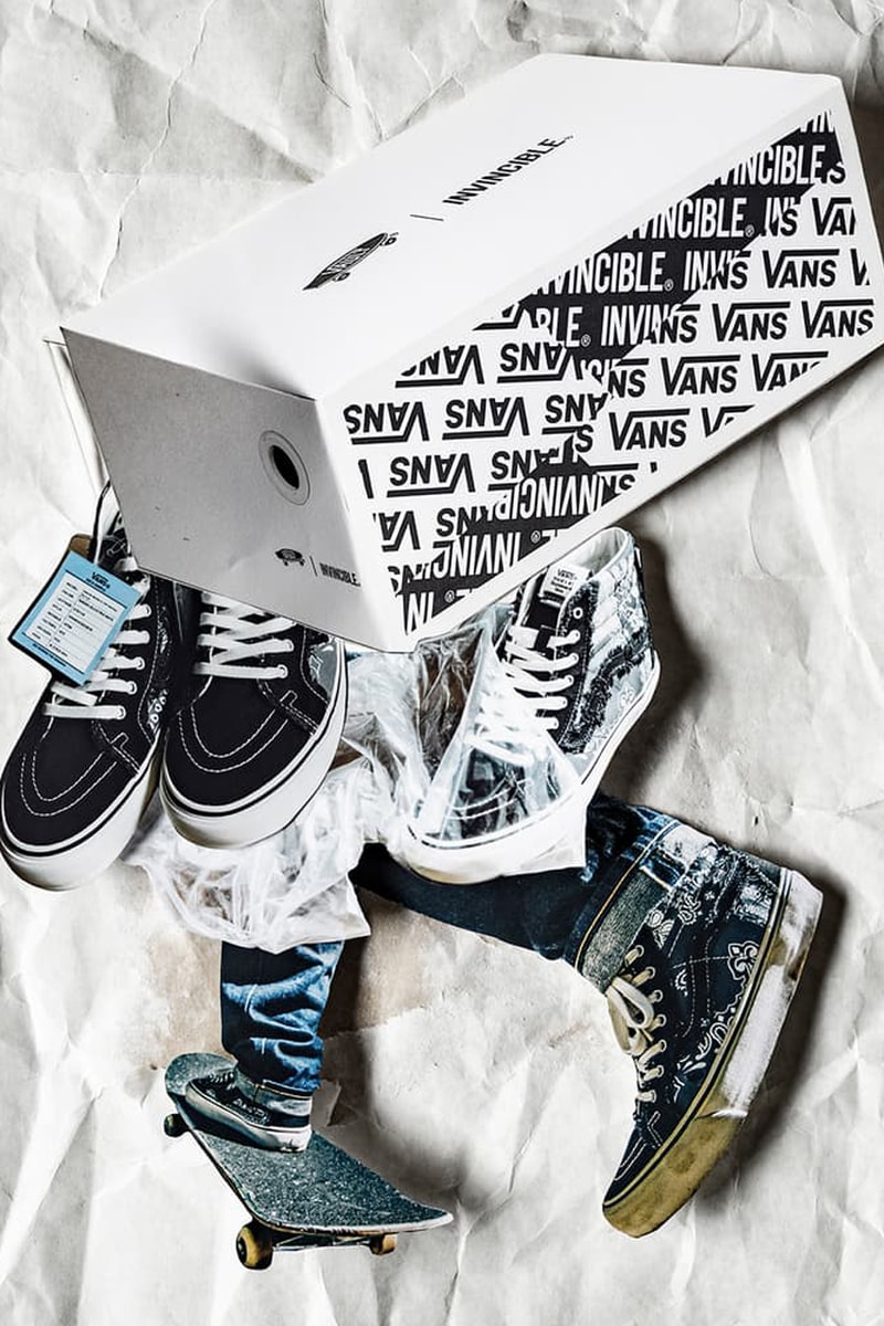 vault by vans links with invincible for the gnarly pack authentic skate high model distressed paisley streetwear skate classic silhouette