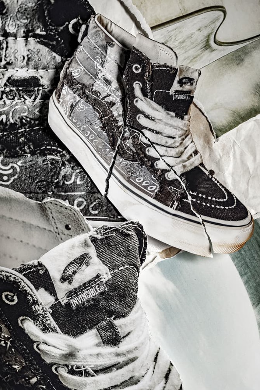 vault by vans links with invincible for the gnarly pack authentic skate high model distressed paisley streetwear skate classic silhouette 